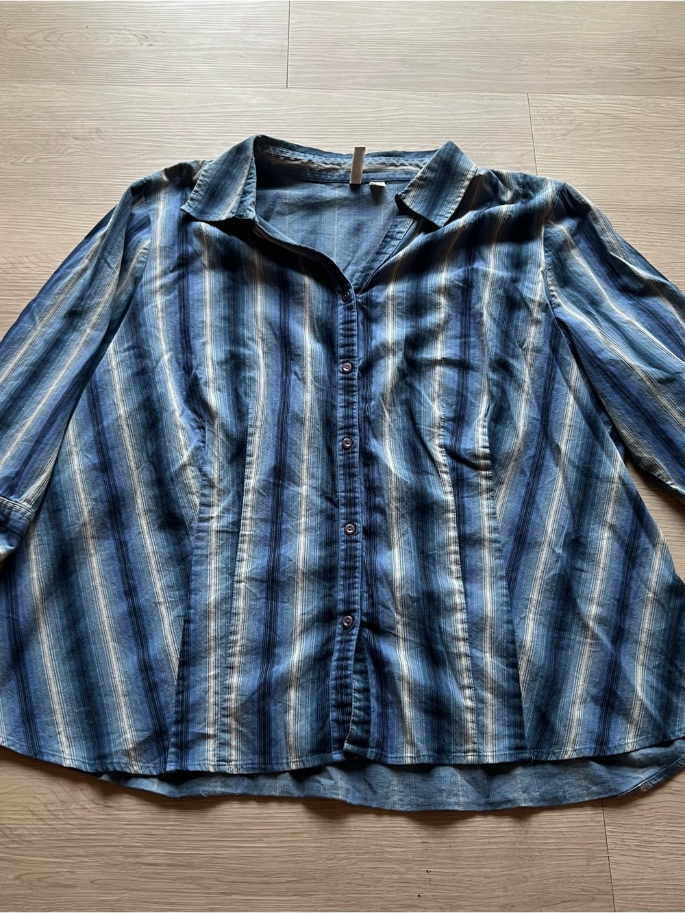 St. John’s Bay Blue Striped Casual Button-Up Shirt
